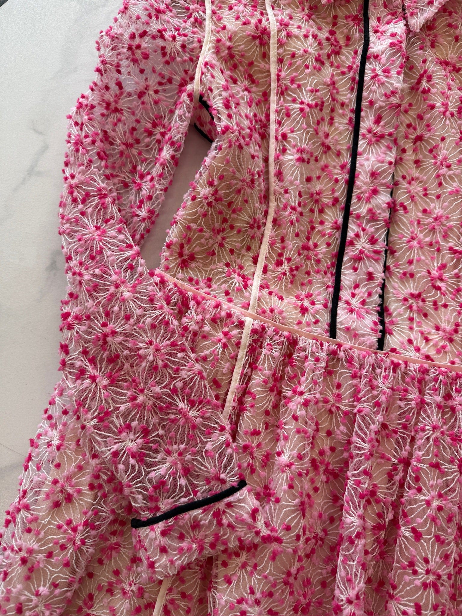 Luxury Promise IT 38  FENDI Pink Floral Sheer Blouse dress