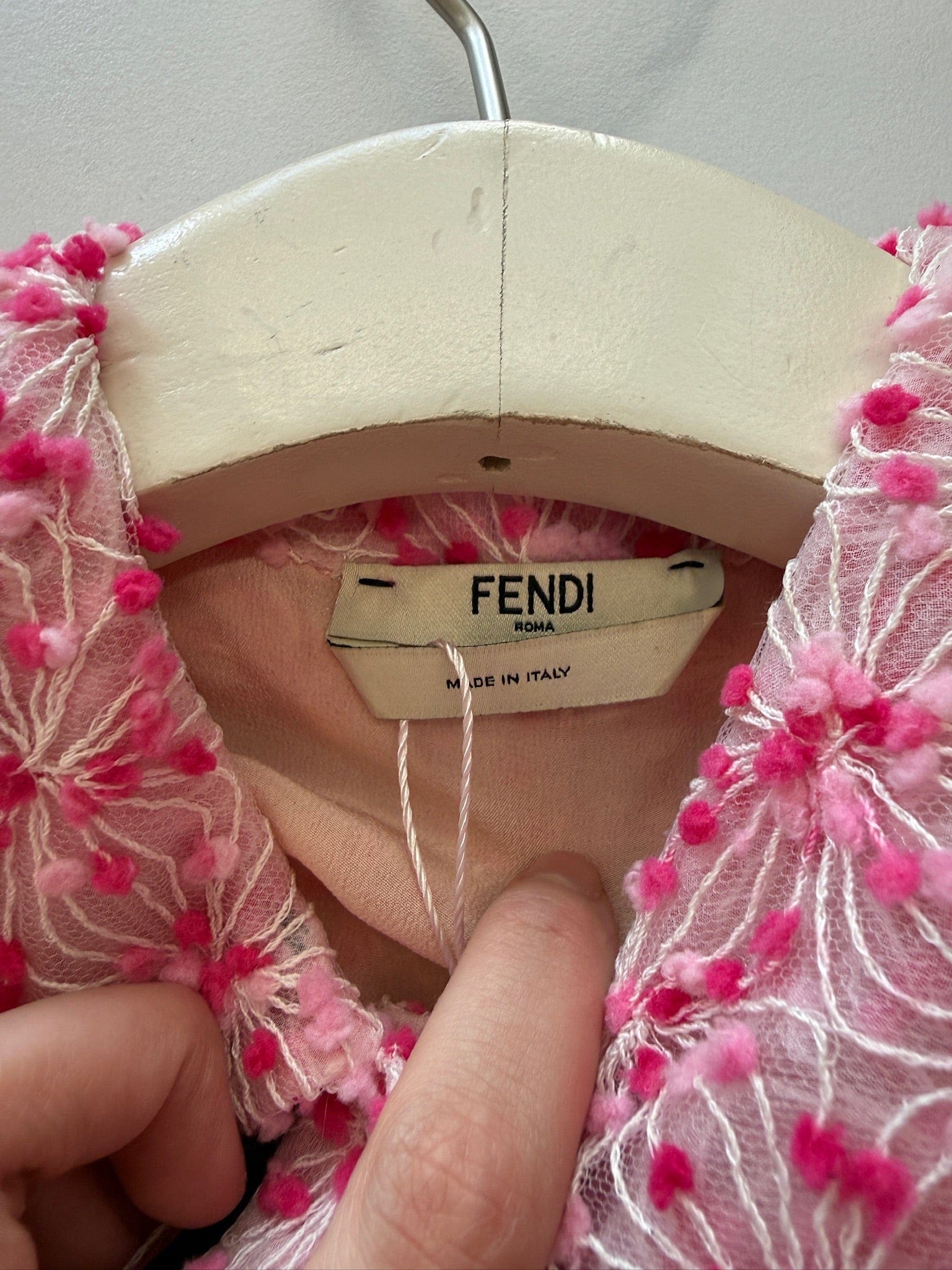 Luxury Promise IT 38  FENDI Pink Floral Sheer Blouse dress