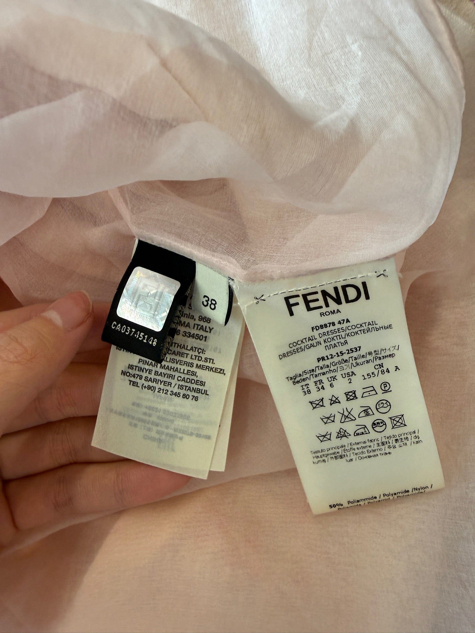 Luxury Promise IT 38  FENDI Pink Floral Sheer Blouse dress