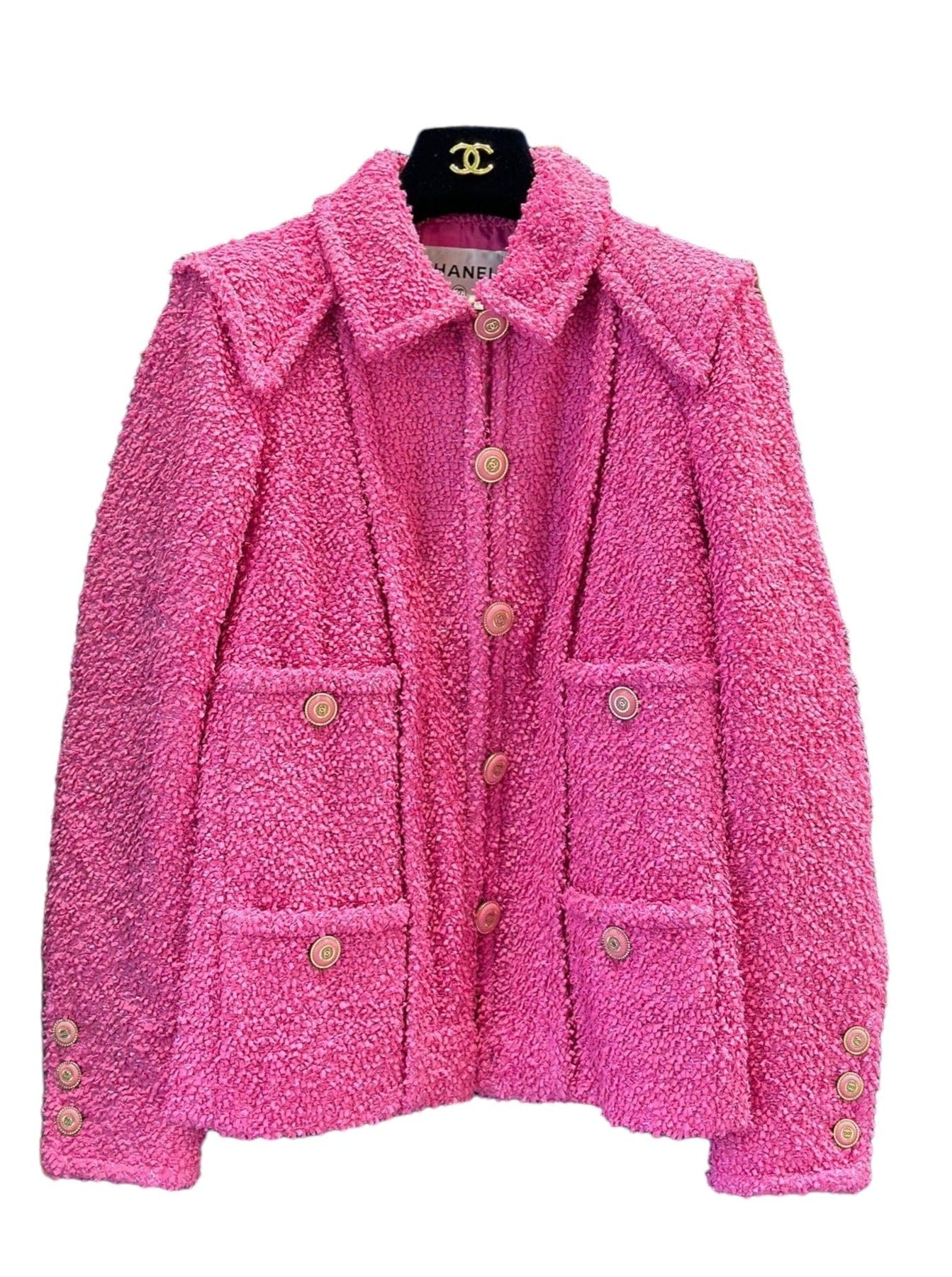 Luxury Promise Chanel - 20C Runway Pink Tweed Jacket Size 34