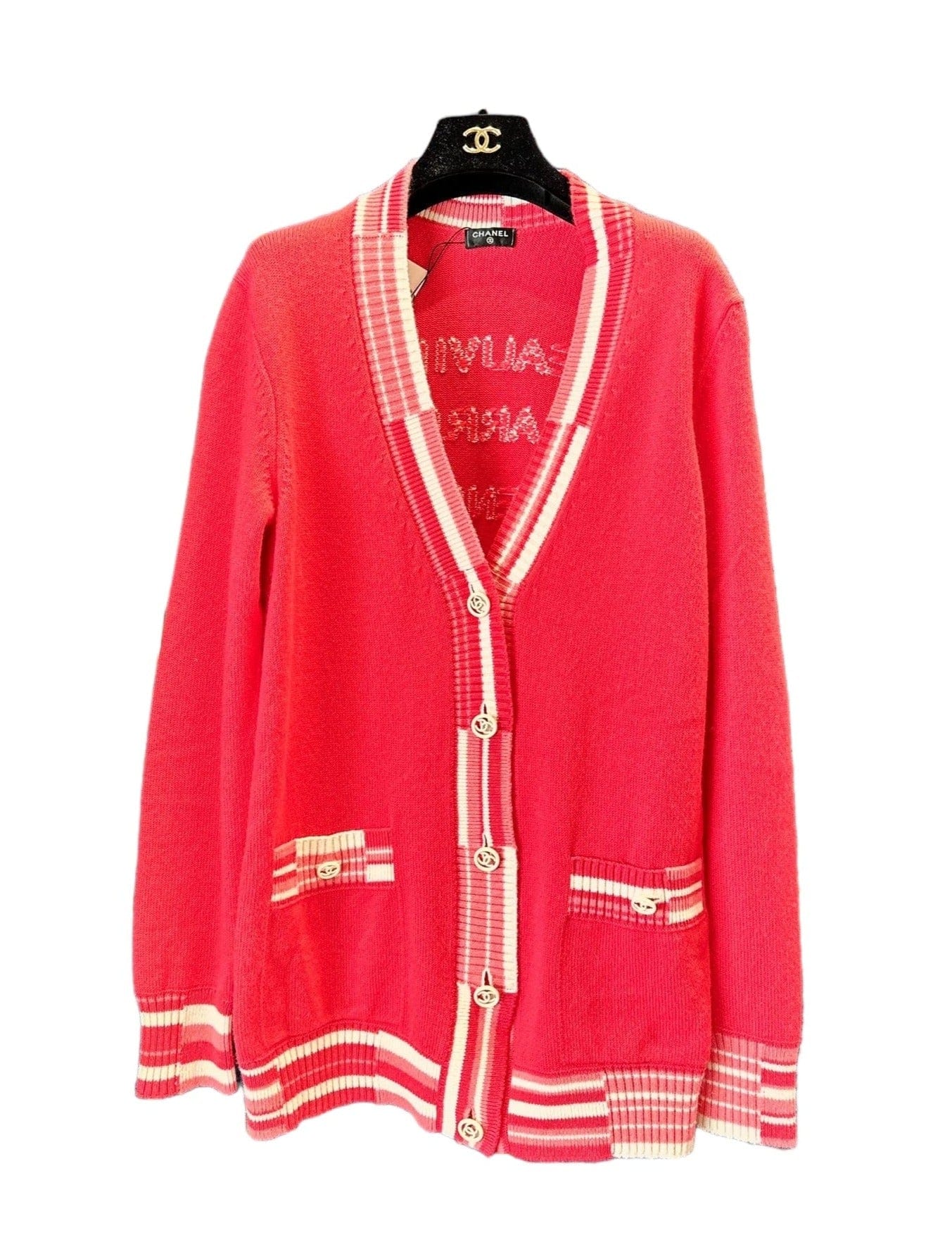 Luxury Promise Chanel Knit Cashmere Red Cardi
