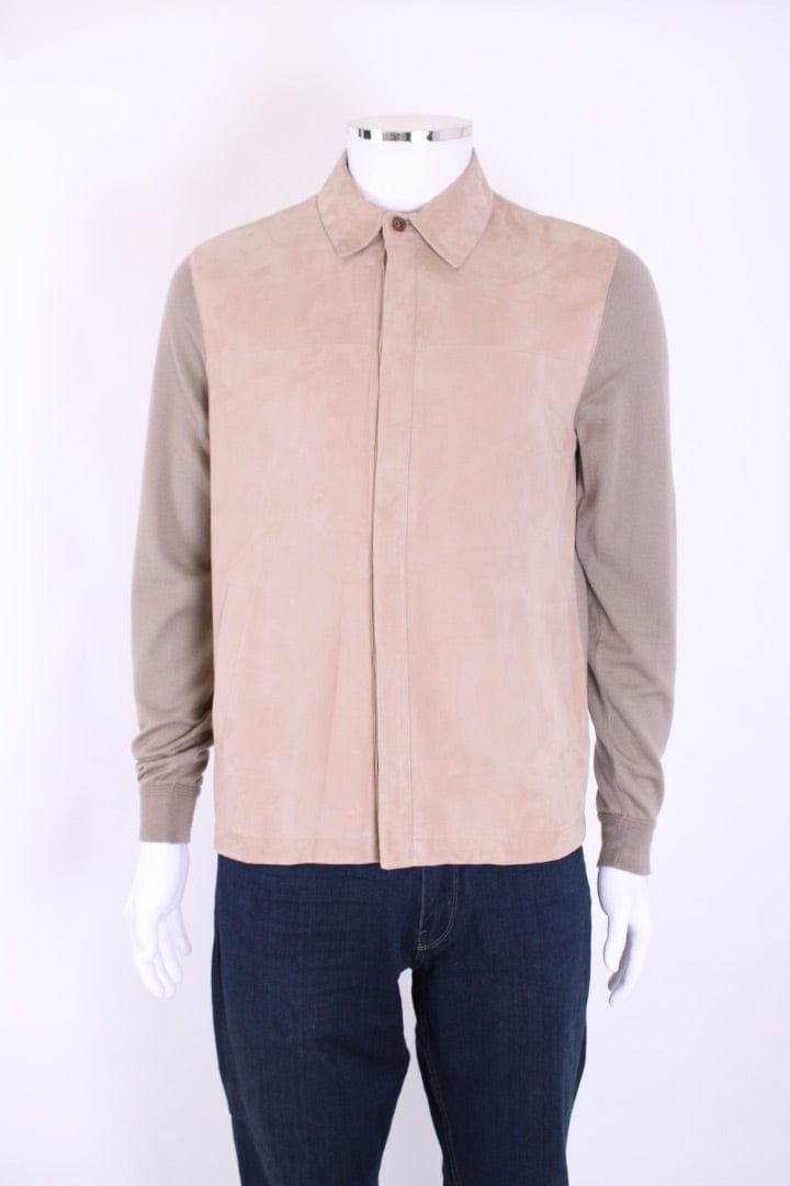LUXURY PROMISE Loro Piana Suede/ Cashmere Jacket Cream S