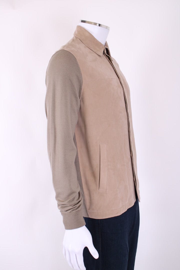 LUXURY PROMISE Loro Piana Suede/ Cashmere Jacket Cream S