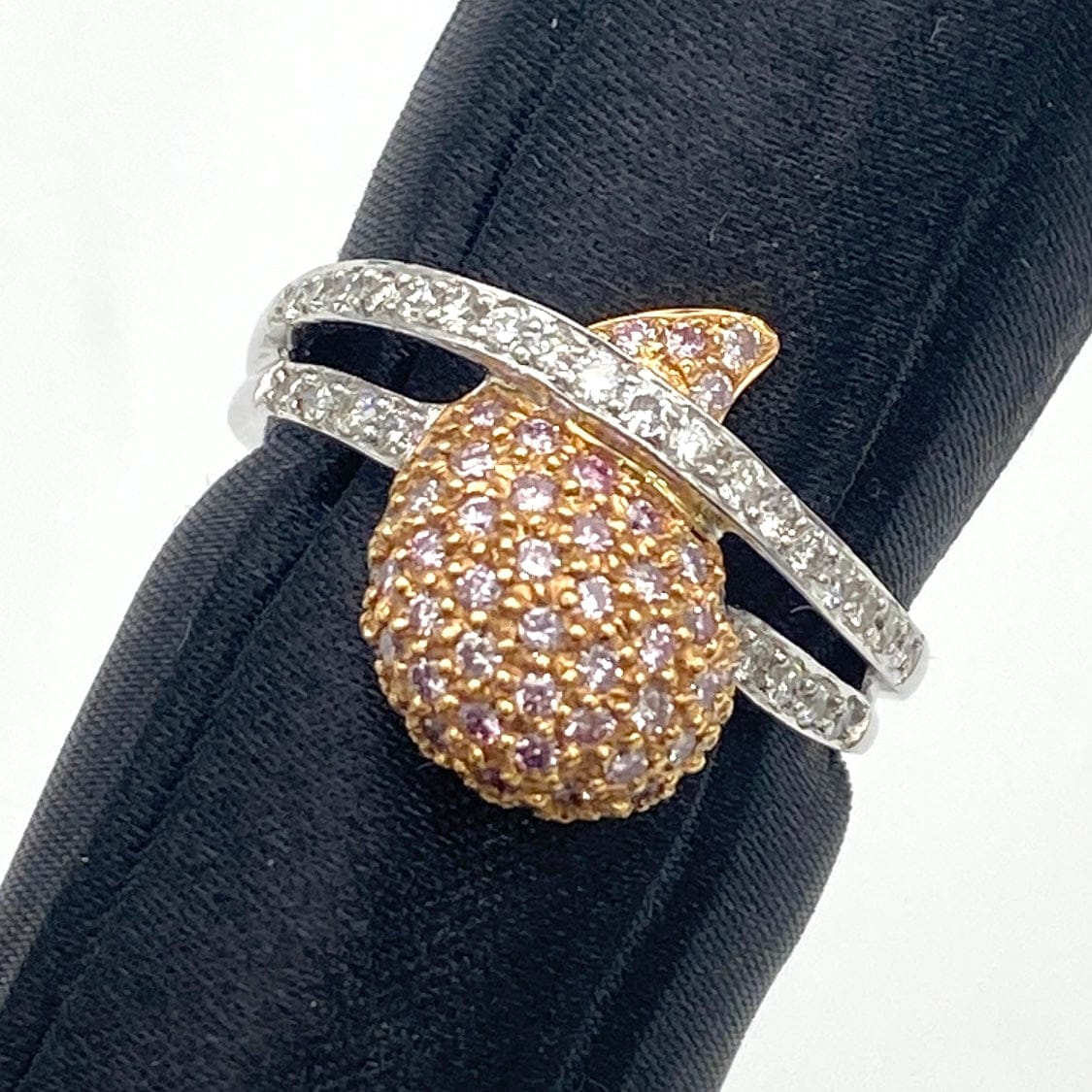 Luxury Promise Japan 18K Pink Diamond Ring, PD0.41 D0.25, GRJ Sorting, 5.2g, US6 53106