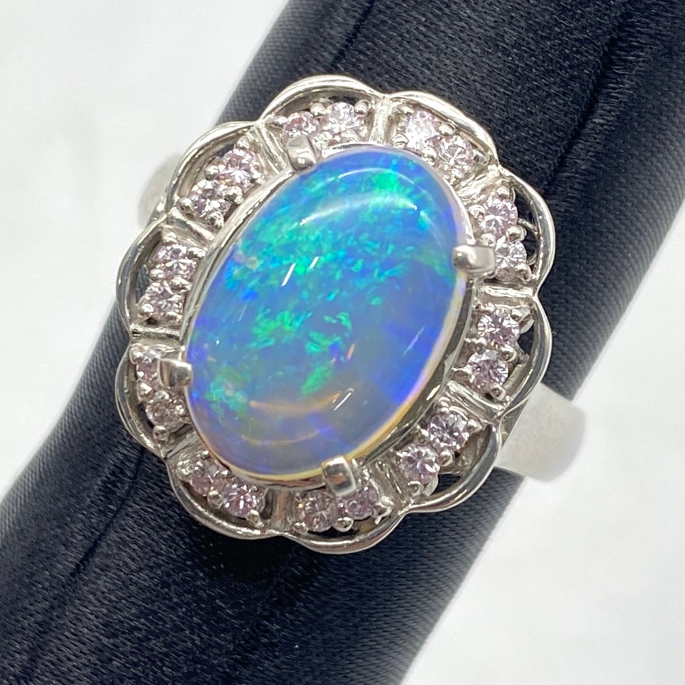 Luxury Promise Japan 24-53598-0 PT900 Opal Ring OP 2.45 PDA 0.32 9.6g