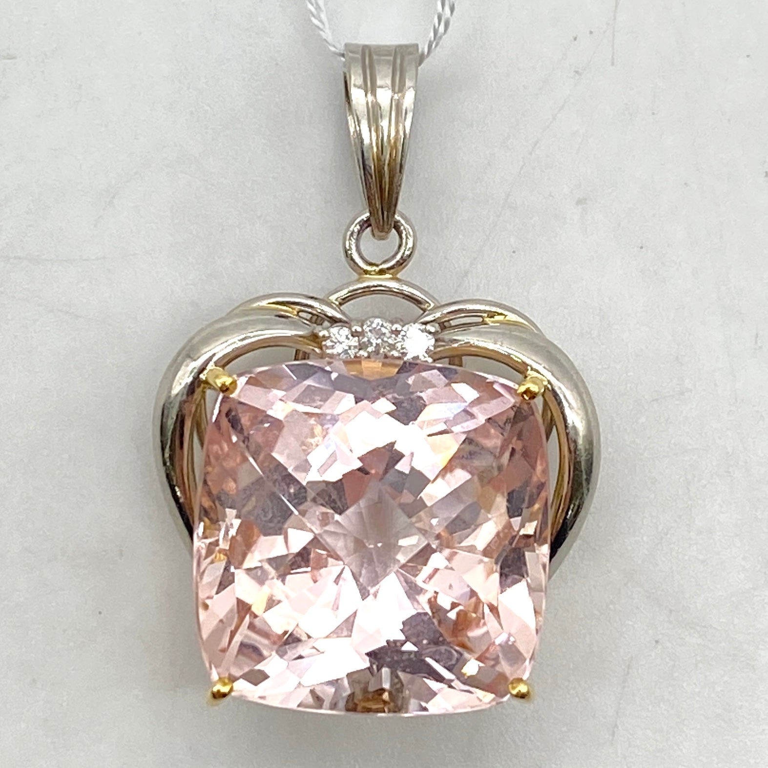 Luxury Promise Japan 25-34700-0 K18/PT900 Morganite Pen Top MO 17.92 DA 0.06 8.2g Center So Normal