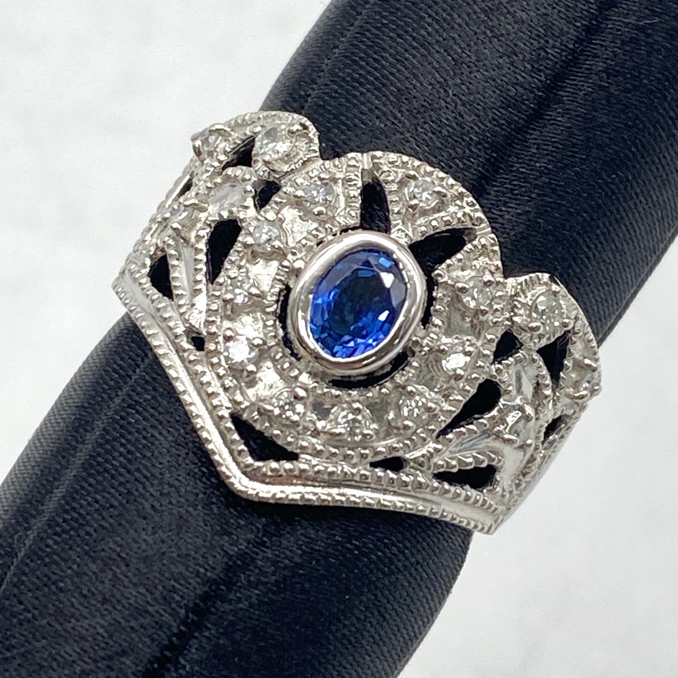 Luxury Promise Japan 25-44527-0 PT900 Sapphire Ring SA 0.48 DA 0.17 8.1g