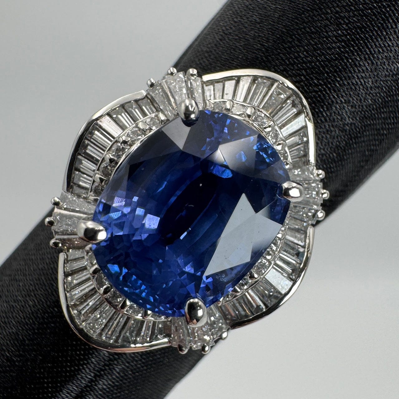 Luxury Promise Japan 44114 Sri Lanka Pt900 Sapphire Ring S11.033 D1.45 Blue to 15.6g GRJ Grade/GIA [NI]