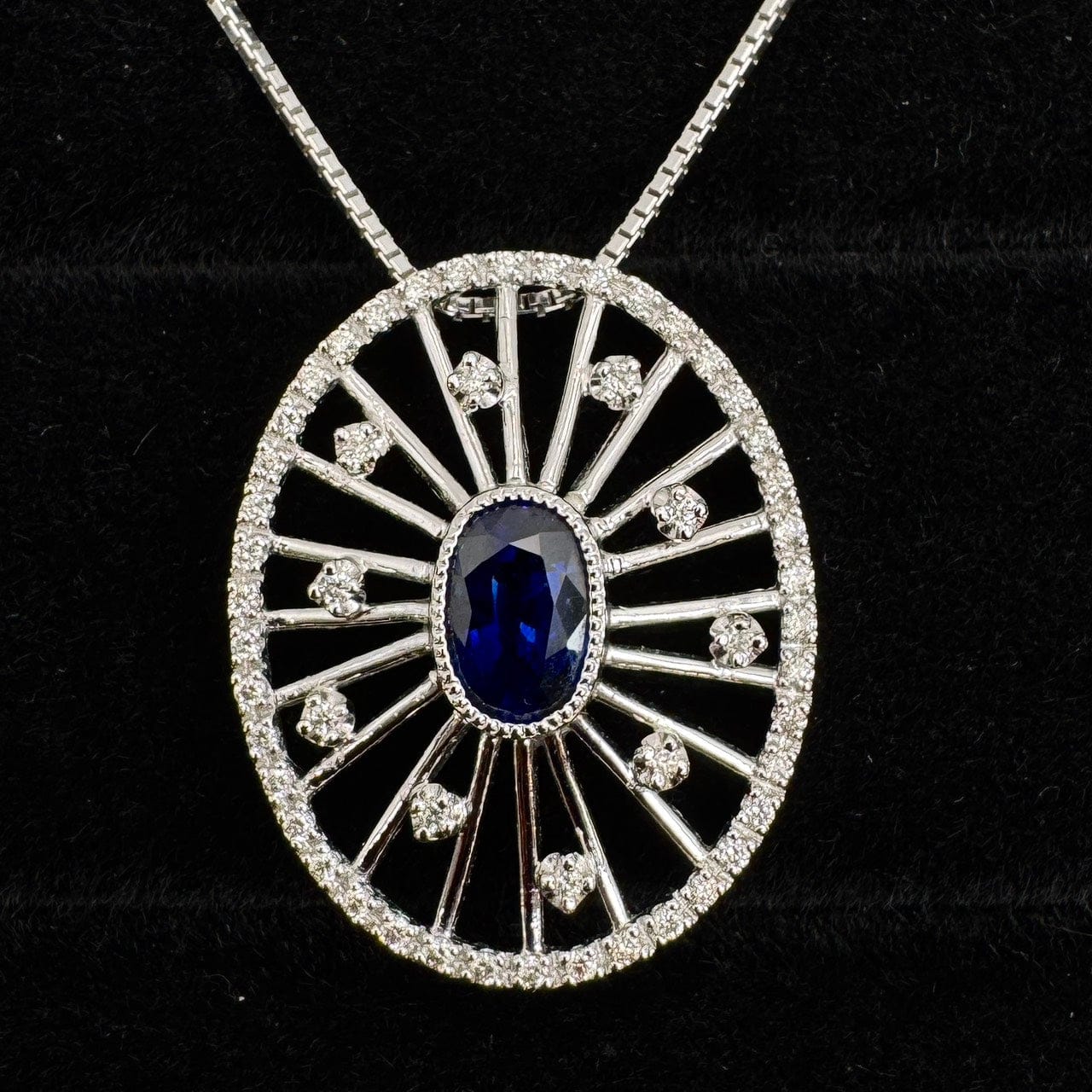 Luxury Promise Japan 45518 K18WG Sapphire Pen Necklace S1.71 D0.41 11.4 GRJ