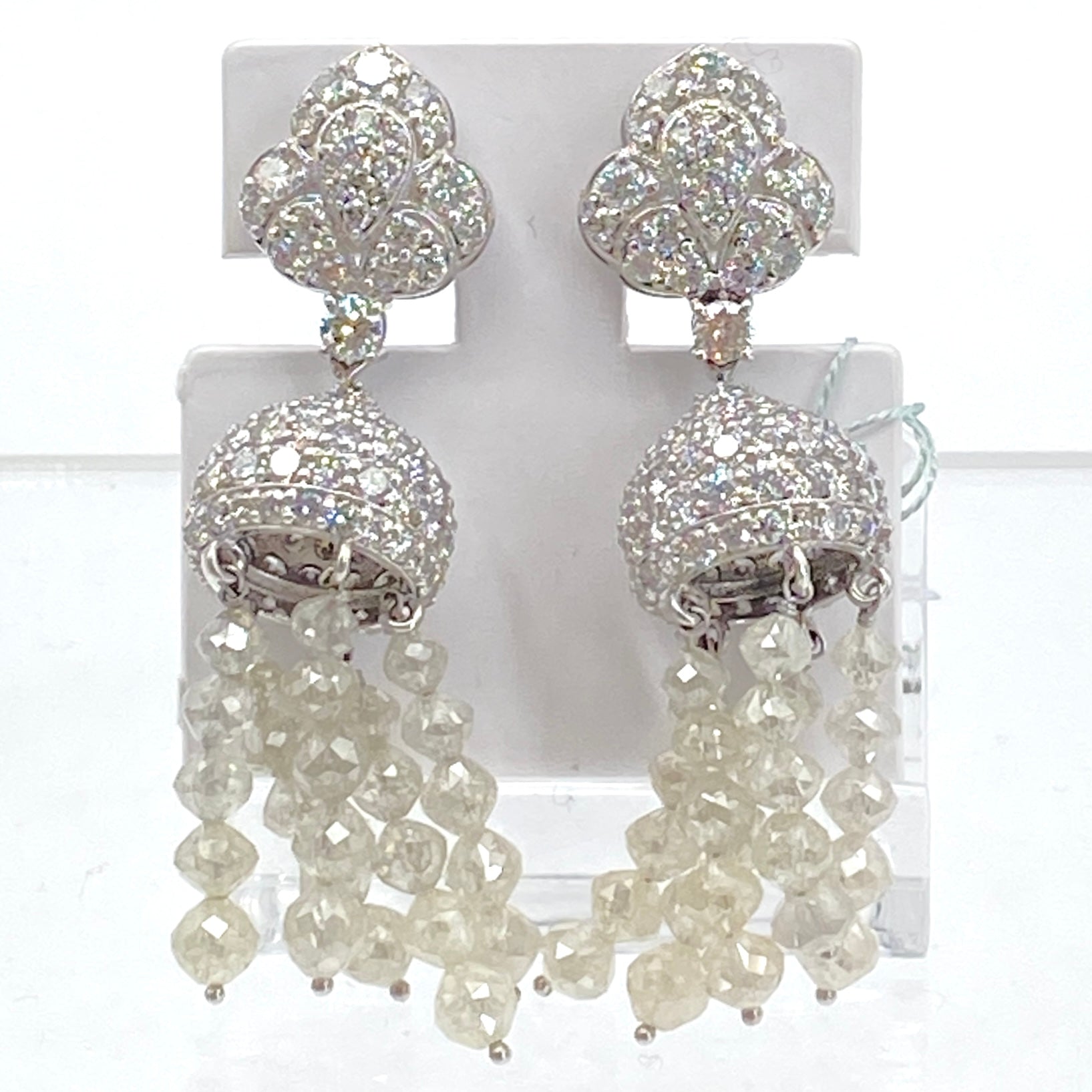 Luxury Promise Japan 48499 K18 diamond earrings D20.4 D5.83 13.8g