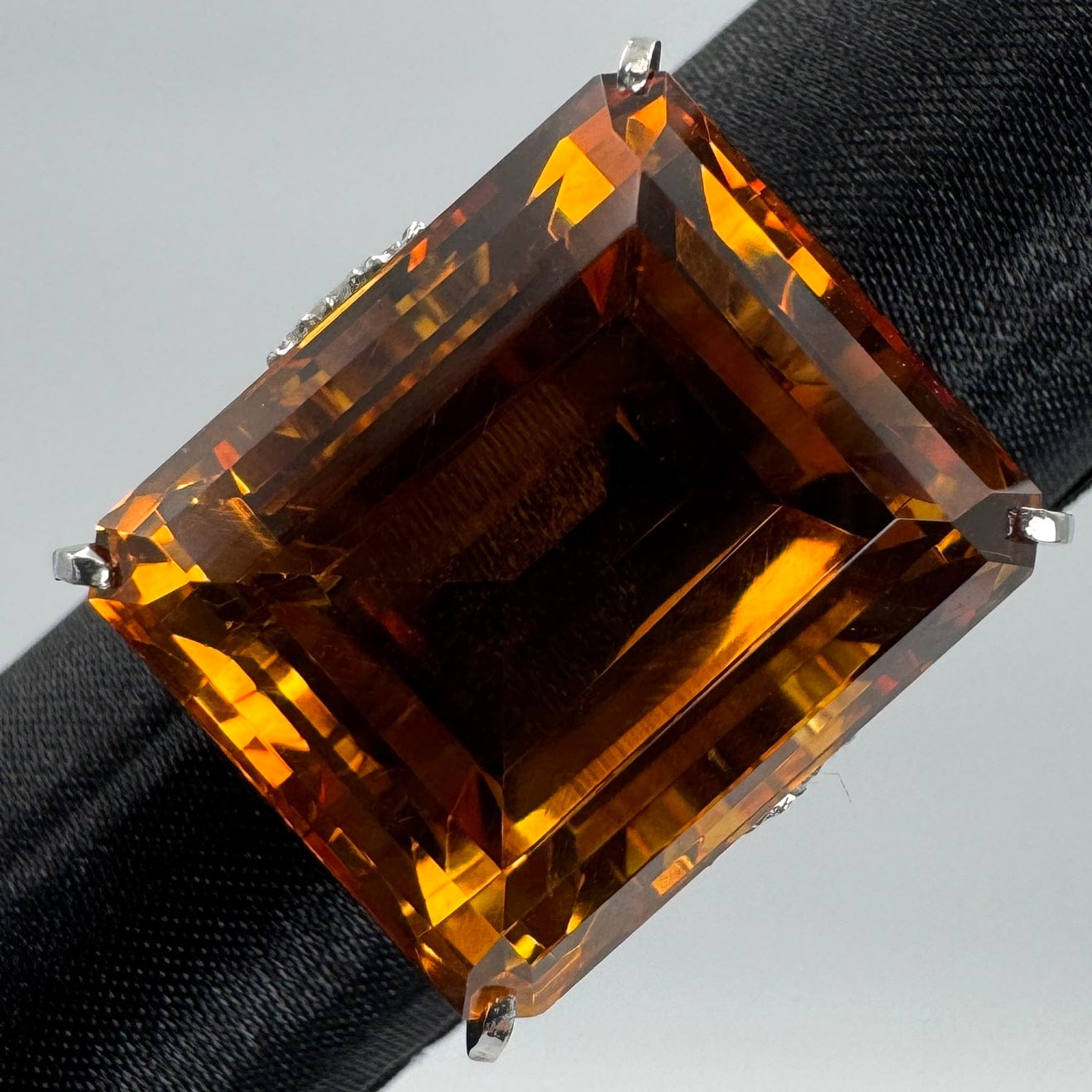 Luxury Promise Japan 48788 Pt900 Citrine Ring CT D 15.5 GRJ