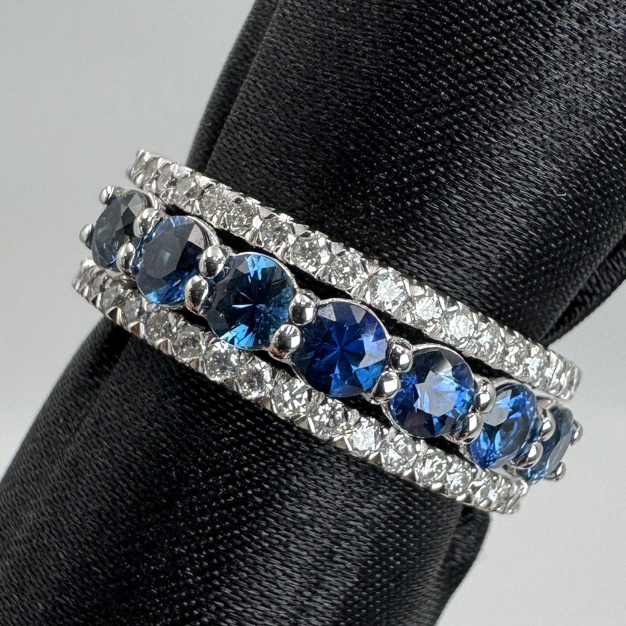 Luxury Promise Japan 49047 K18WG Sapphire Ring S1.24 D0.8 8.1g GRJ
