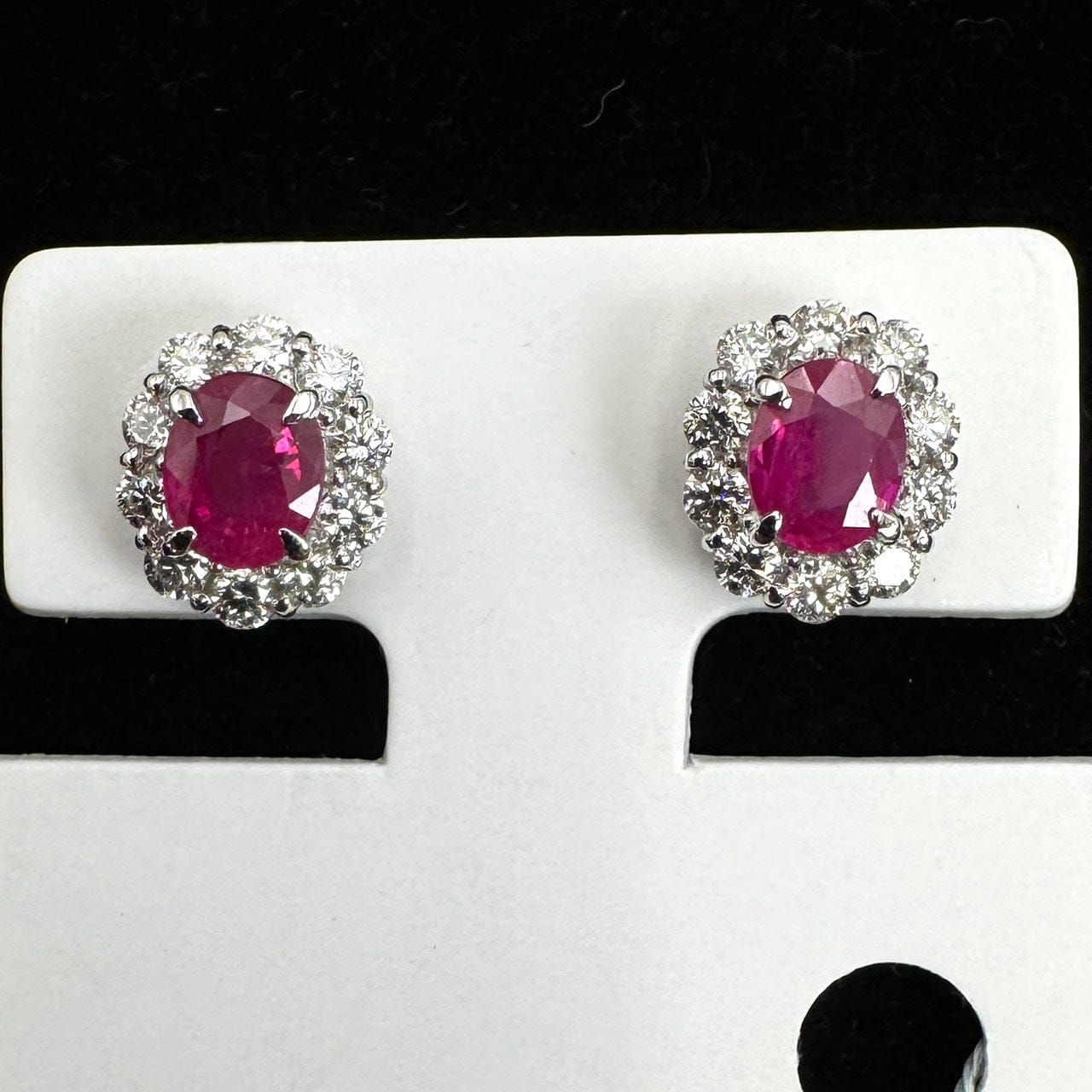 Luxury Promise Japan 49130 Pt900 Ruby Pierced Earrings R0.55 R0.28 D0.25*2 2