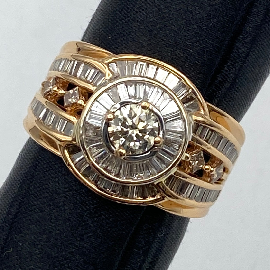 Luxury Promise Japan 49441 K18 diamond ring D0.40 D0.90 9.2g US7.25