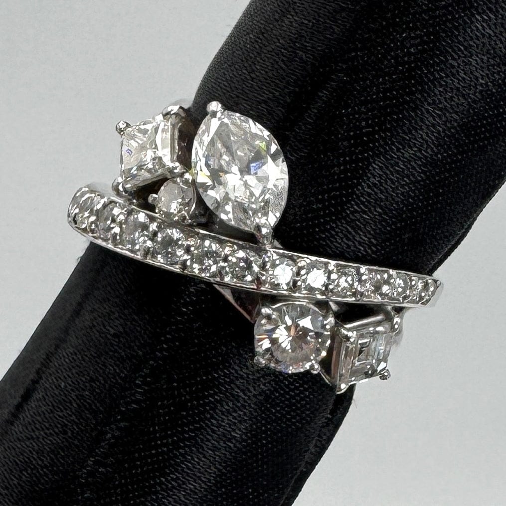 Luxury Promise Japan 49446 Pt950 Dial Ring D0.305 D0.25 D0.246 11.7g