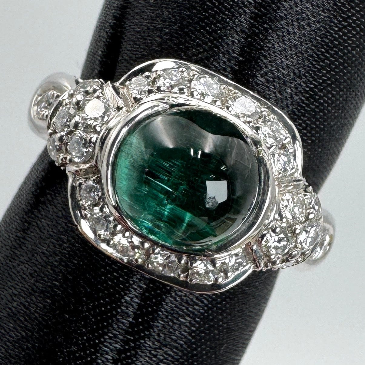 Luxury Promise Japan 49503 Pt900 Tourmaline Cat Ring TLC2.29 D0.55 11.8 Medium
