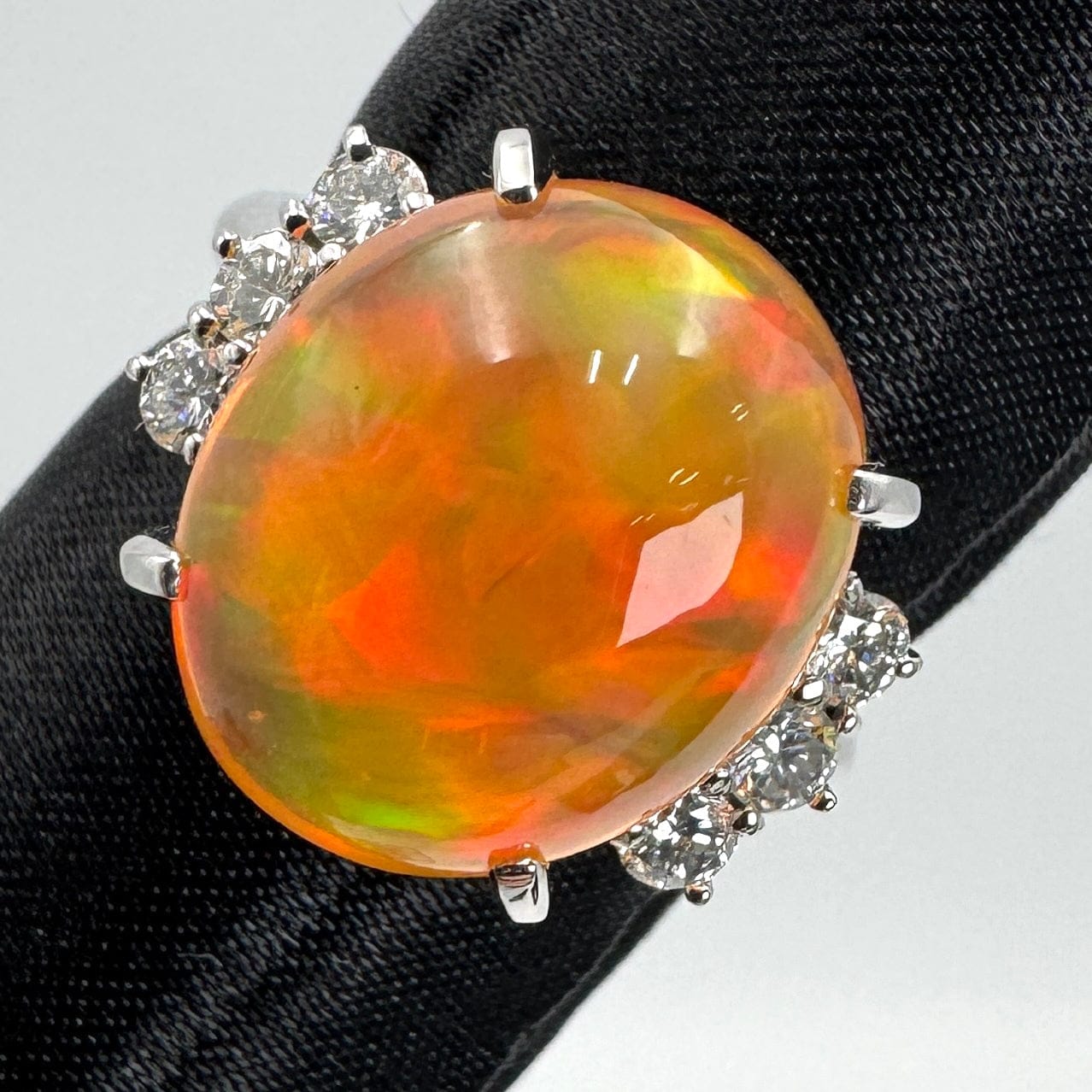 Luxury Promise Japan 49524 Pt900 Fire Opal Ring KOP8.78 D0.66 10.4 GRJ Saw