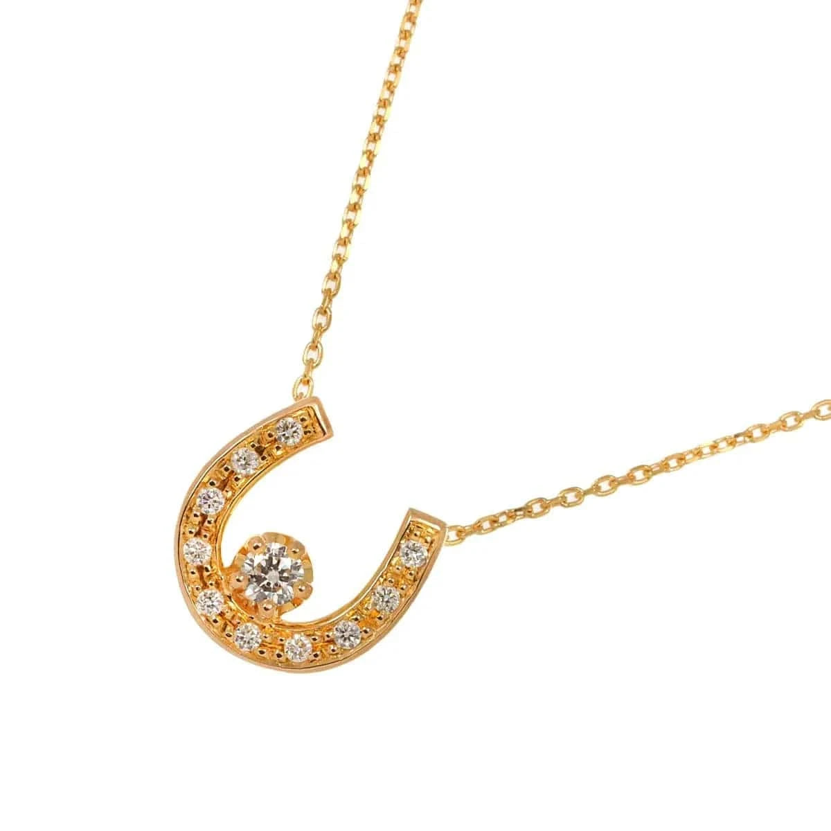 Luxury Promise Japan 4C Horseshoe Diamond Necklace 18K Pink Gold 750 90285534