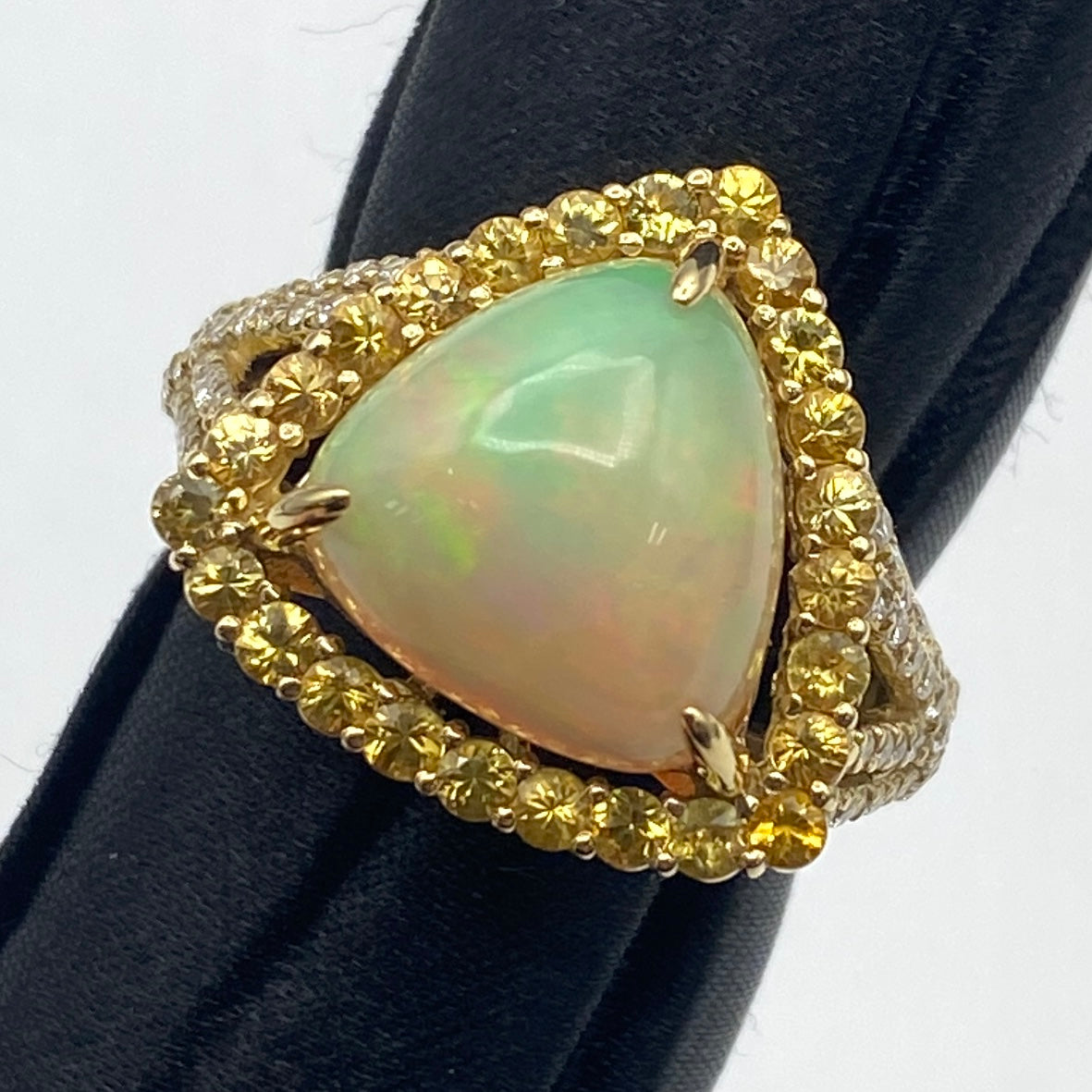 Luxury Promise Japan 50334 K18 Opal Ring OP3.341 D0.38 S 7.6g US6.25