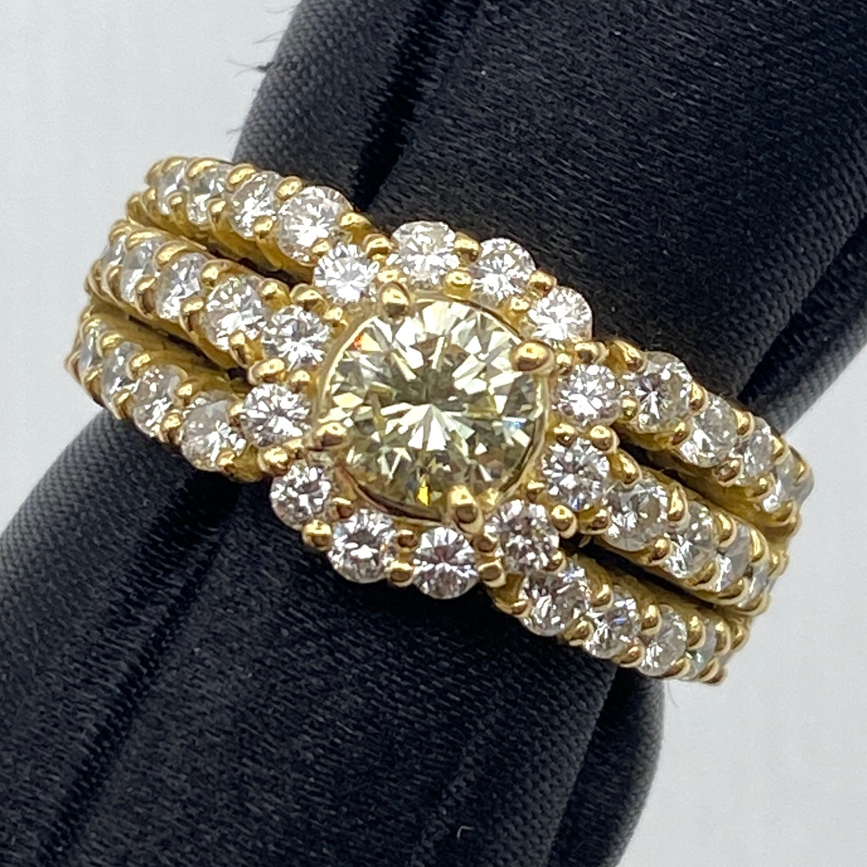 Luxury Promise Japan 50344 K18 diamond ring D0.56 D1.12 7.7g US5.75
