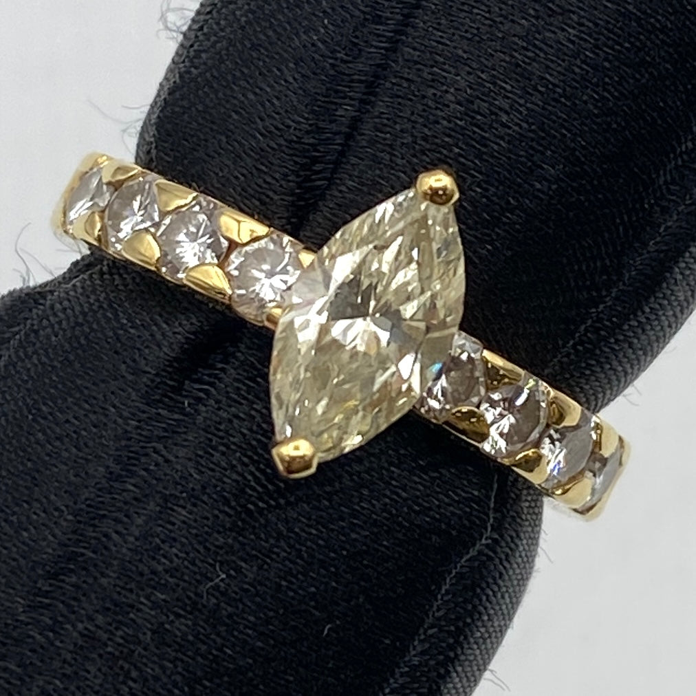 Luxury Promise Japan 50347 K18 diamond ring D1.00 D0.55 4.1g US6