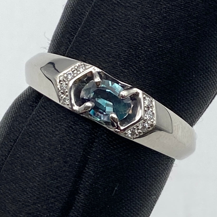 Luxury Promise Japan 50365 Pt900 Alexandrite Ring AL0.30 D0.03 5g GRJ