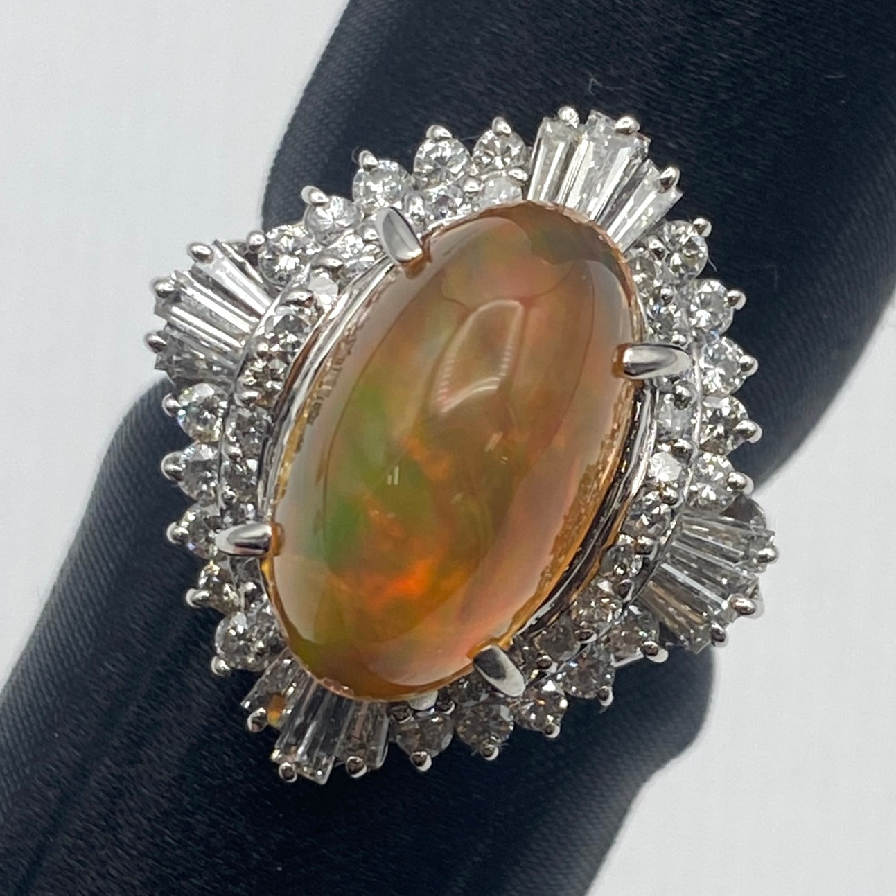 Luxury Promise Japan 50392 K18WG fire opal ring FOP5.289 D1.24 9.5g GRJ US6.25
