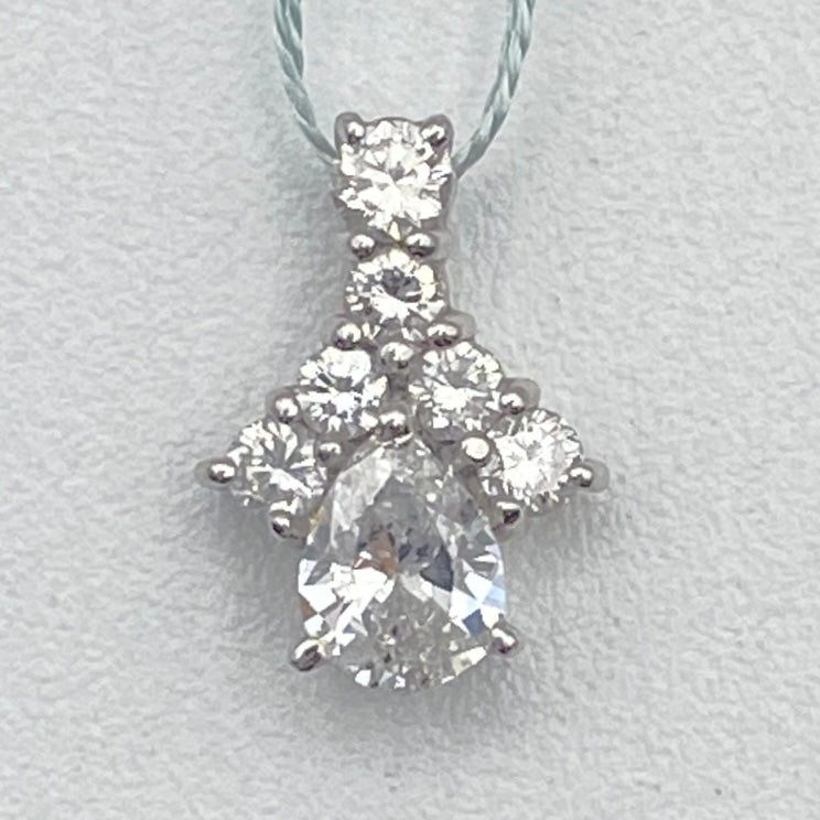 Luxury Promise Japan 50447 Pt900 diamond pen top D0.36 D0.30 1.6g