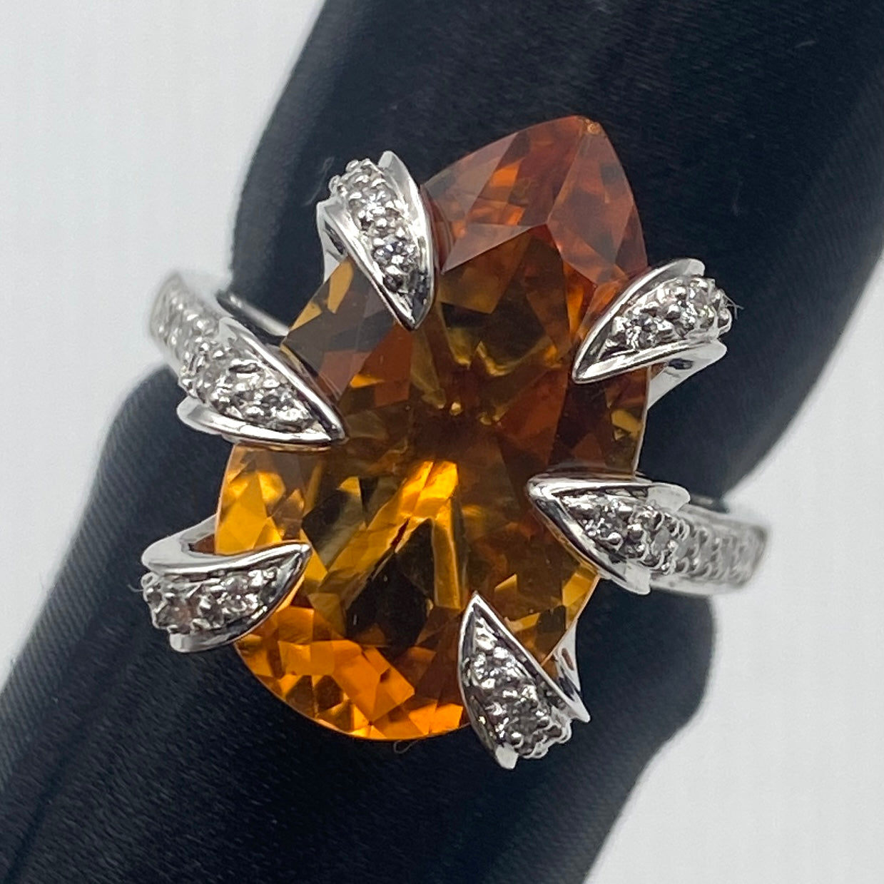 Luxury Promise Japan 50578 Pt900 citrine ring CI7.52 D0.33 9.8g Sorting