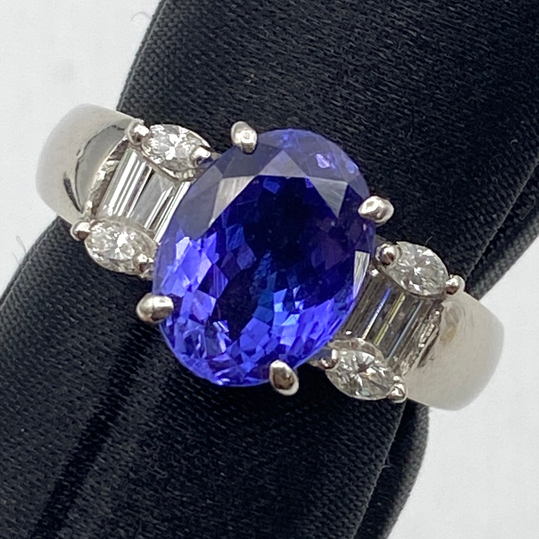 Luxury Promise Japan 50608 Pt900 Tanza Ring TNZ2.63 D0.37 7.6g US6.5