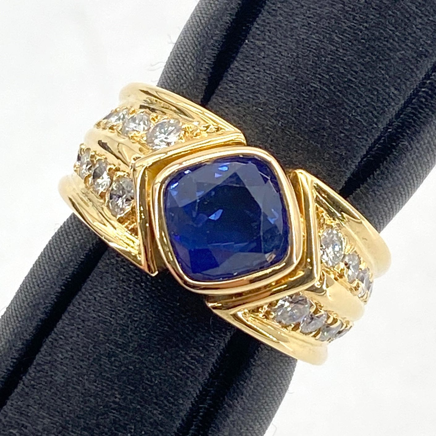 Luxury Promise Japan 750 Sapphire Ring S D 9.9g sorting US6 54089