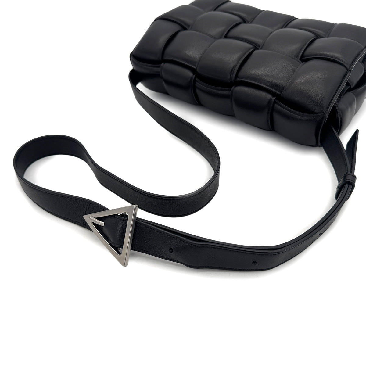 Luxury Promise Japan BOTTEGA VENETA INTRECCIATO PADDED CASSETTE SHOULDER BAG BLACK 591970 90299813