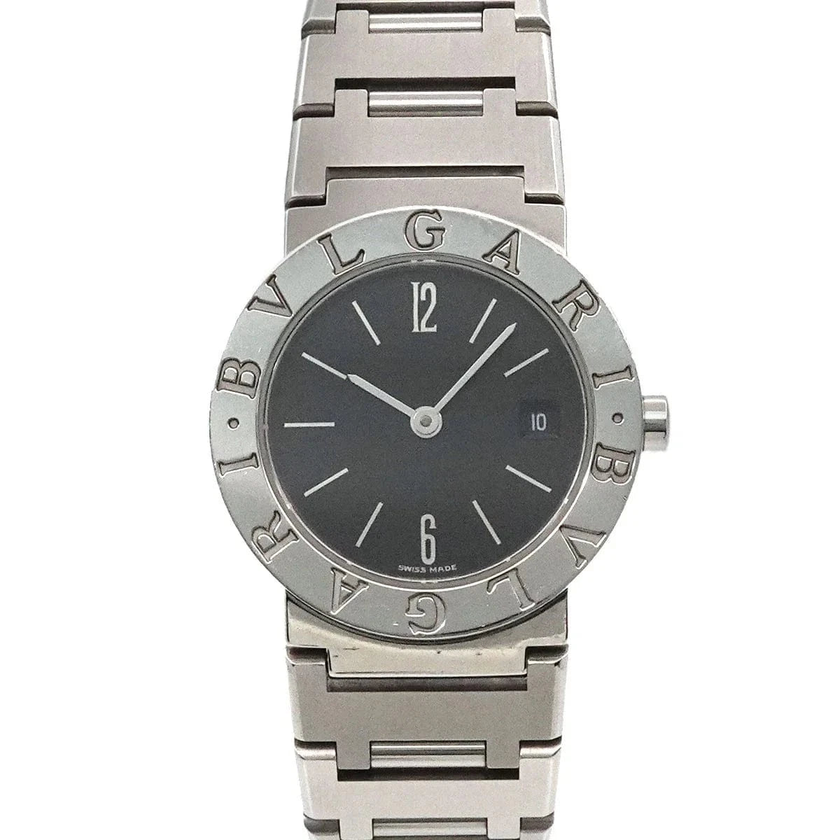 Luxury Promise Japan BVLGARI BVLGARIBVLGARI BB26SSD Date Quartz Black Dial Ladies Watch 90289973