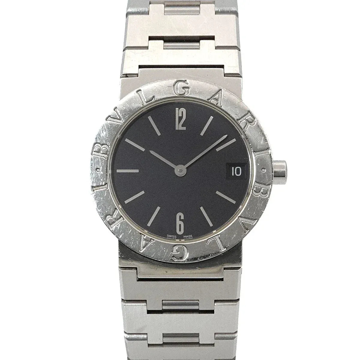 Luxury promise Japan BVLGARI BVLGARIBVLGARI BB30SS Quartz Date Black Dial Boys Watch 90324914