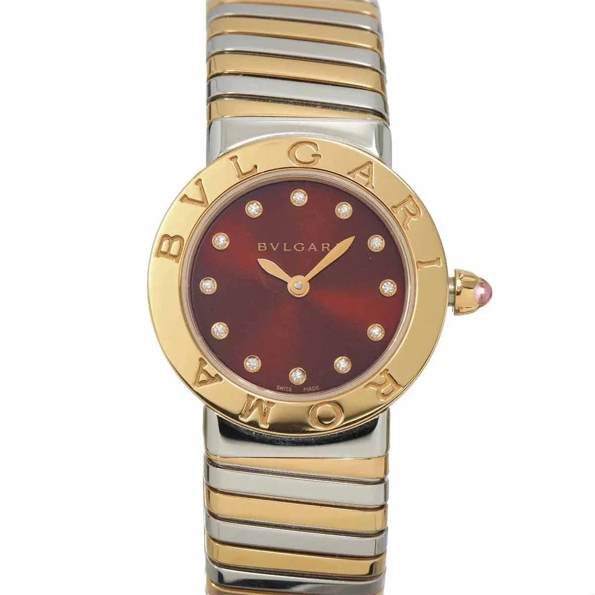 Luxury Promise Japan BVLGARI BVLGARIBVLGARI Tubogas BBLP262TSG K18PG 12P Diamond Quartz 90294245