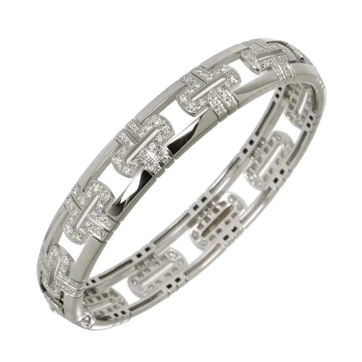 Luxury Promise Japan BVLGARI Parentesi Open Diamond Bracelet 18K White Gold 750 90292647