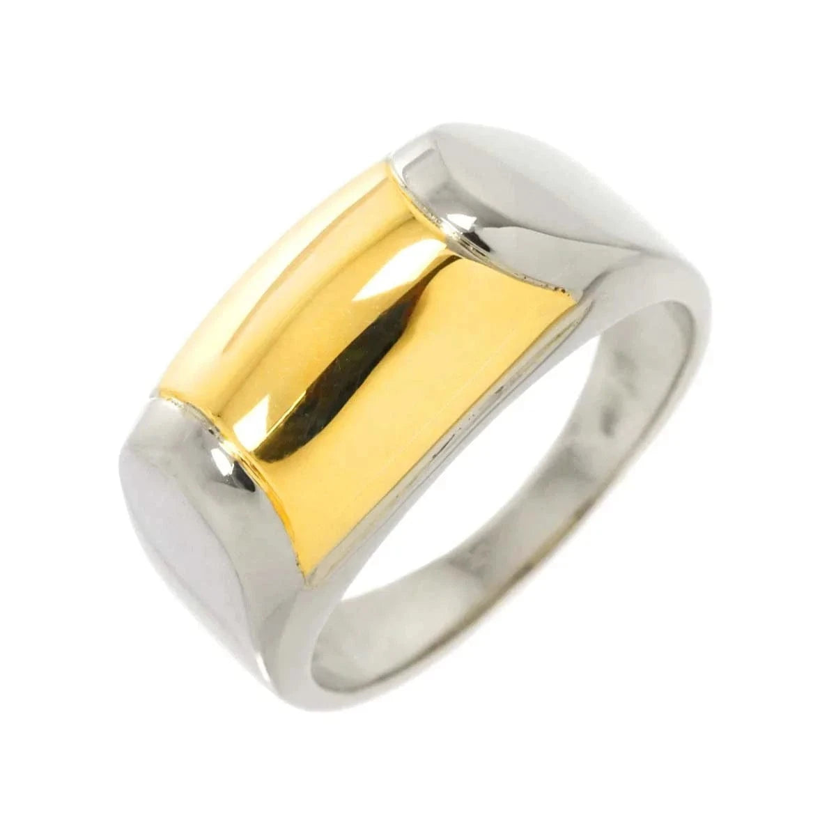 Luxury Promise Japan BVLGARI Ring 18K Yellow White Gold 750 Size5.75-6(US) 90276418