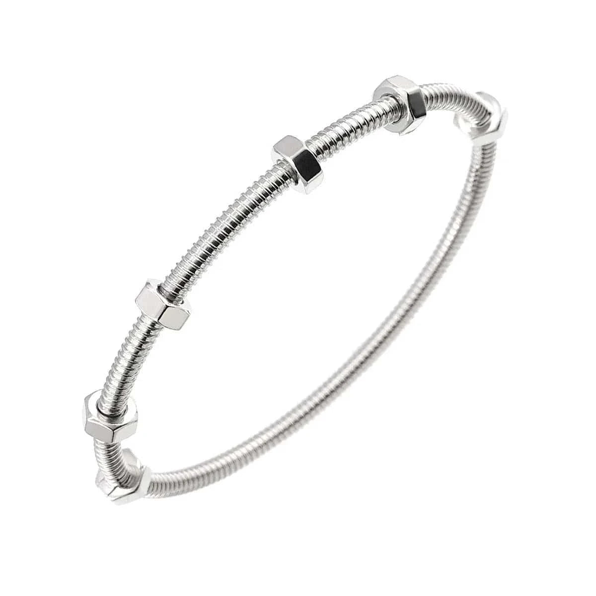 Luxury Promise Japan Cartier ECROU DE Bracelet 18K White Gold 750 Size18 90274756