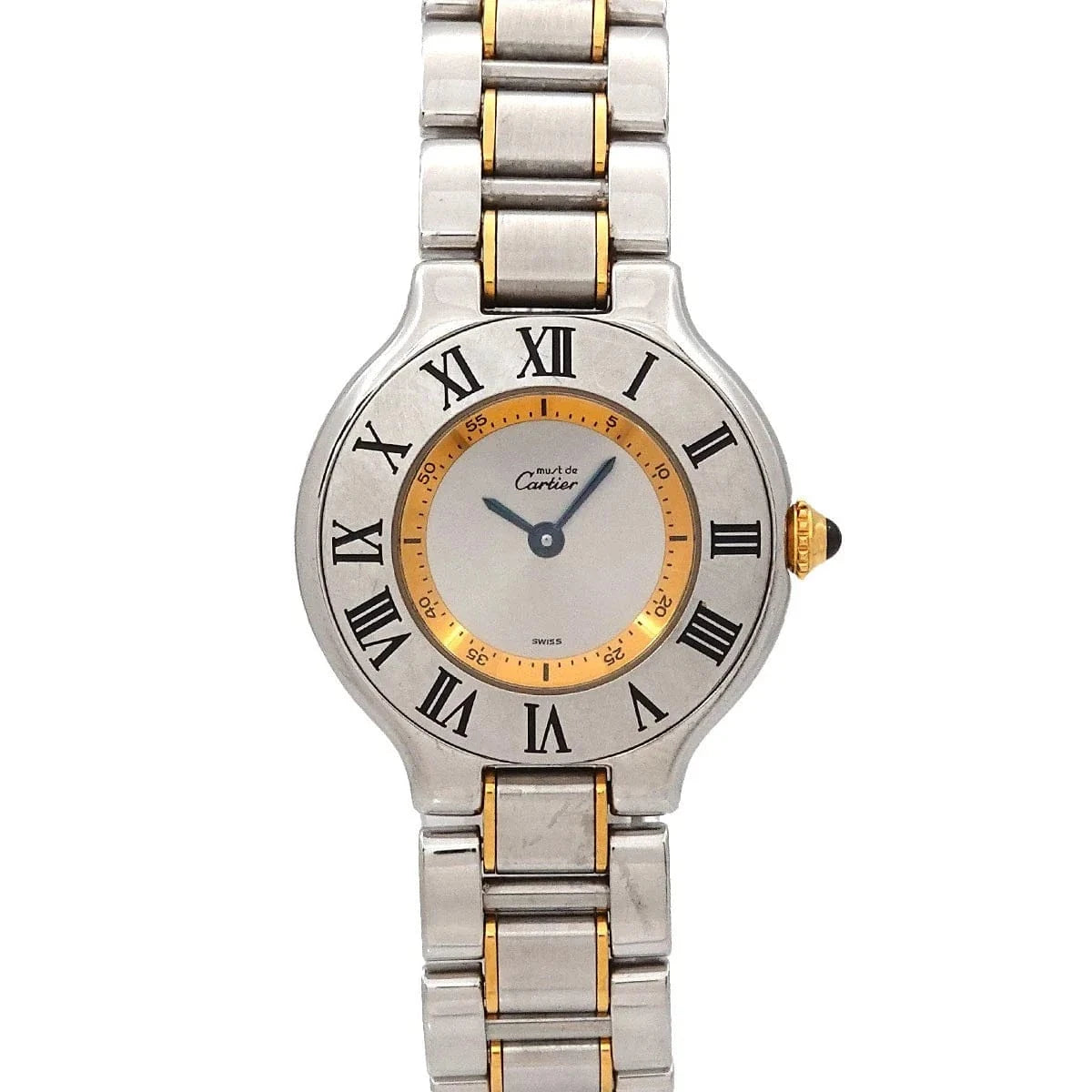 Luxury Promise Japan Cartier Must 21 Two Tone W10075R6 Quartz Silver Gold Dial Ladies 90296589