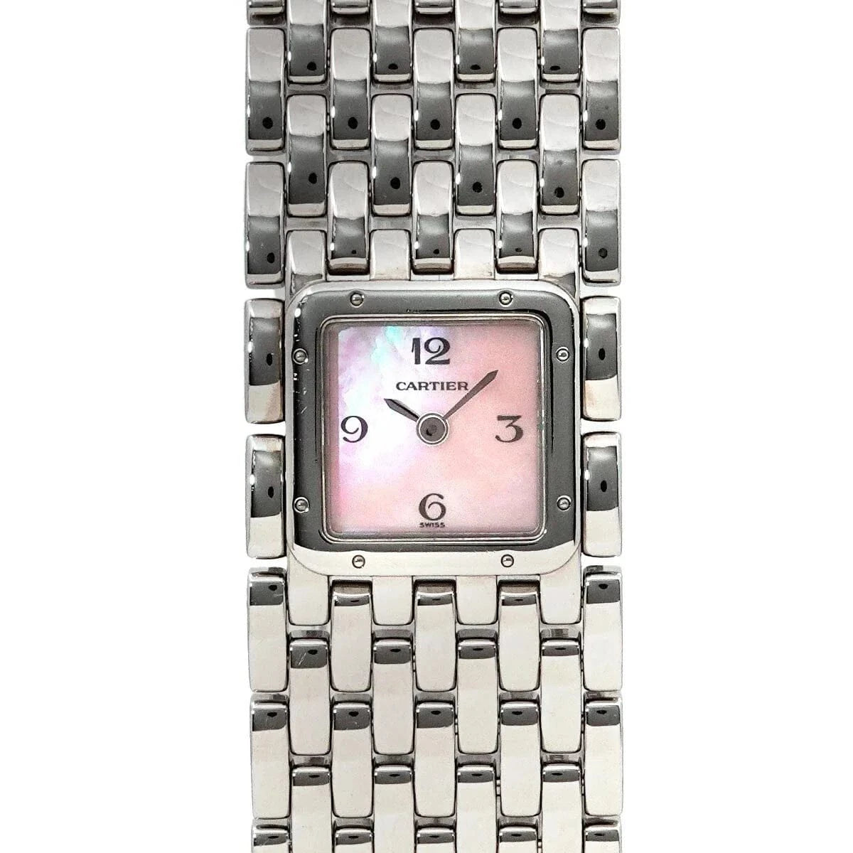 Luxury Promise Japan Cartier Panthere Ruban W61003T9 Quartz Pink Shell Dial Ladies Watch 90279645