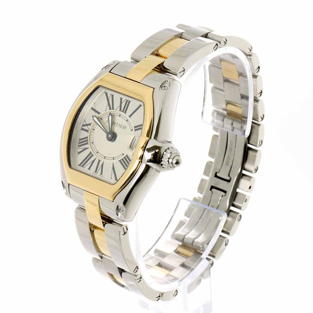 Luxury Promise Japan Cartier Roadster SM Combi W62026Y4 Ladies Watch Date Silver K18YG Quartz Watch Cartier 90267499