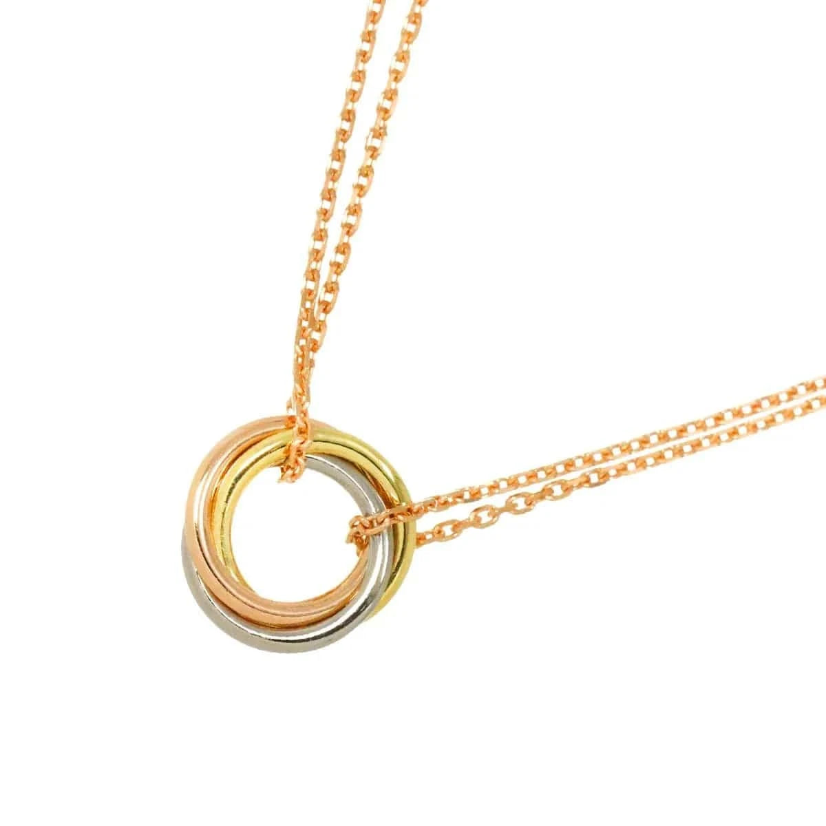 Luxury Promise Japan Cartier Trinity Necklace 18K PG WG YG 750 90286764