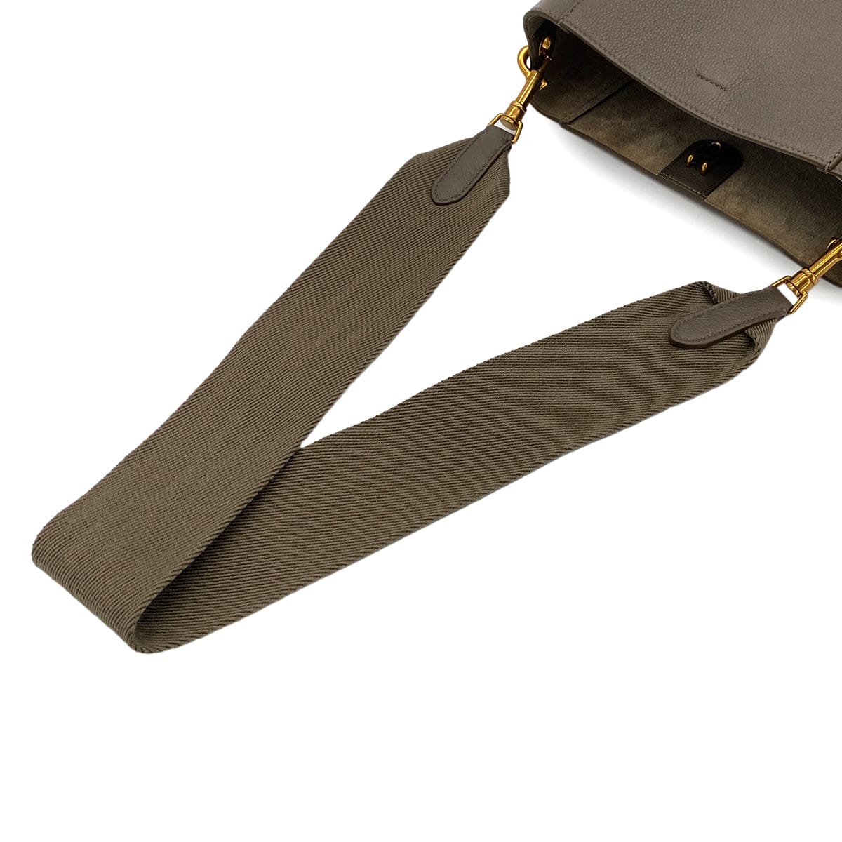 Luxury Promise Japan CELINE SANGLE SMALL BUCKET SHOULDER BAG GRAY LEATHER 90299160