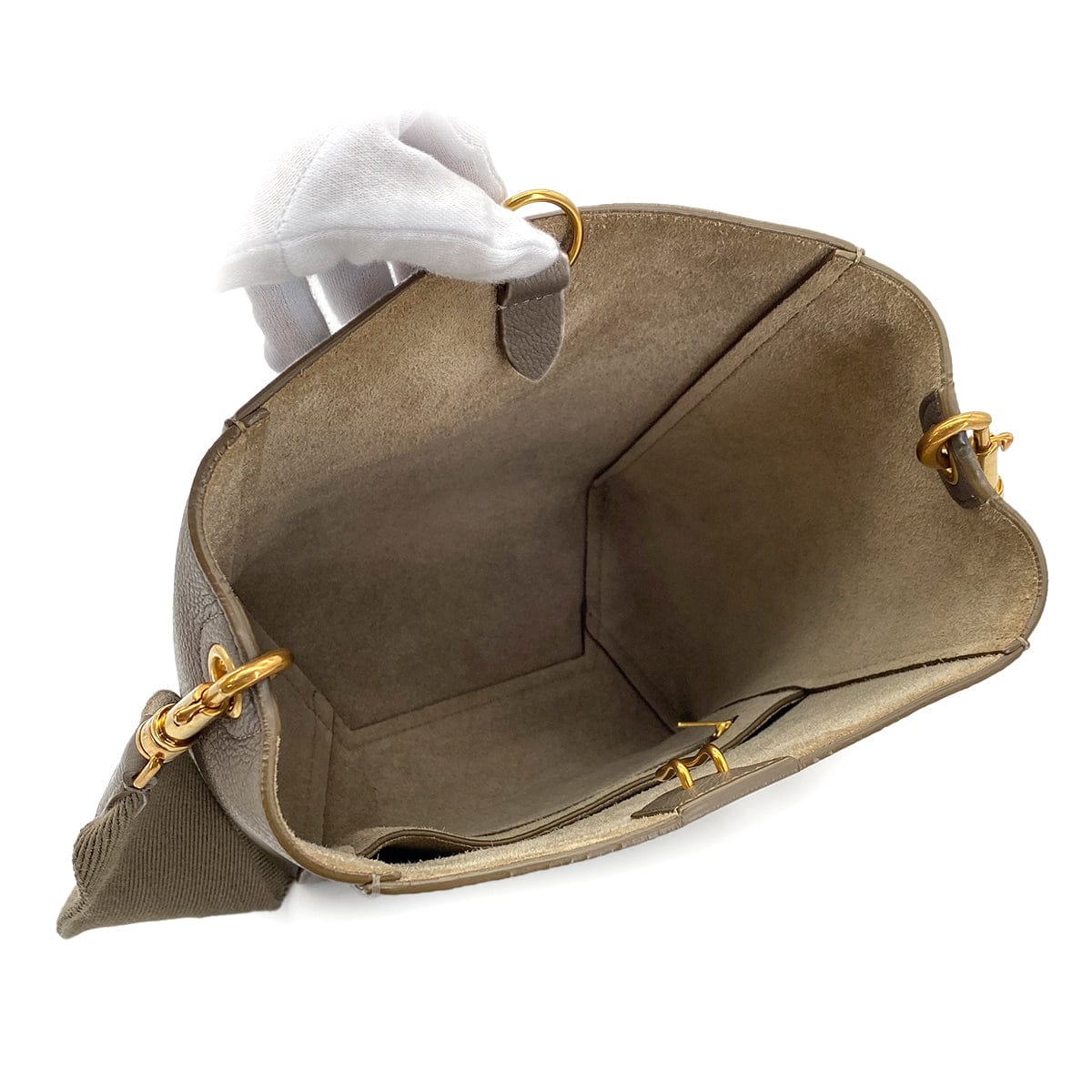 Luxury Promise Japan CELINE SANGLE SMALL BUCKET SHOULDER BAG GRAY LEATHER 90299160