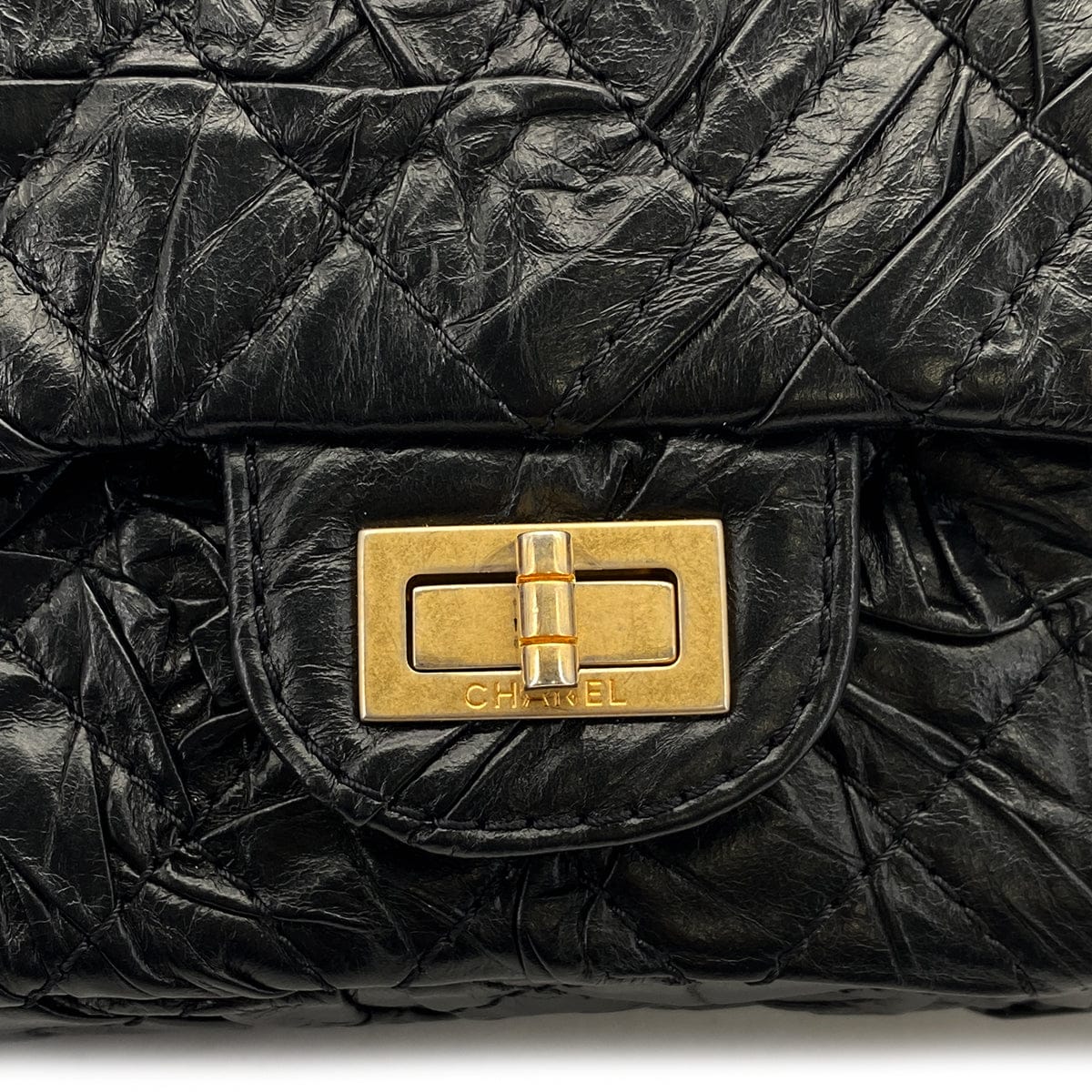 Luxury Promise Japan CHANEL 2.55 CHAIN SHOULDER BAG BLACK LEATHER GOLD HARDWARE 90317289