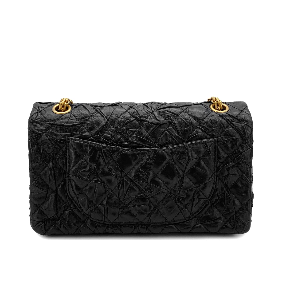 Luxury Promise Japan CHANEL 2.55 CHAIN SHOULDER BAG BLACK LEATHER GOLD HARDWARE 90317289