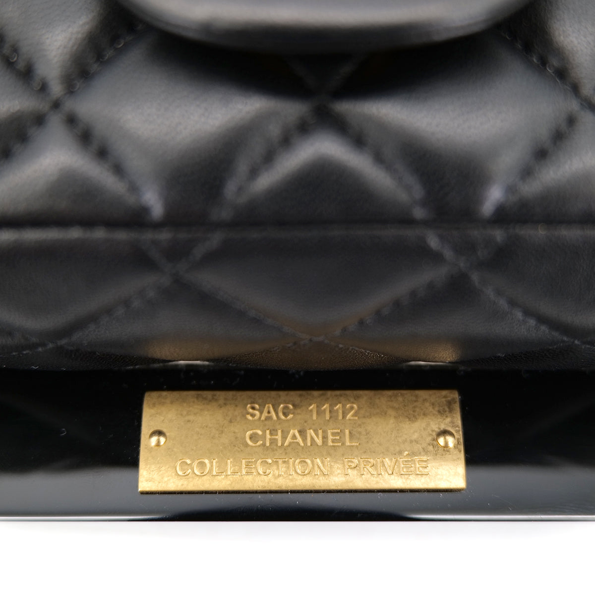 Luxury Promise Japan CHANEL 2014 COLLECTION PRIVEE FRAMED MINI MATELLASSE CHAIN SHOULDER BAG BLACK LAMB SKIN PLASTIC 90302568