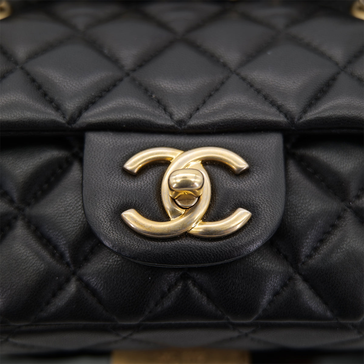 Luxury Promise Japan CHANEL 2014 COLLECTION PRIVEE FRAMED MINI MATELLASSE CHAIN SHOULDER BAG BLACK LAMB SKIN PLASTIC 90302568