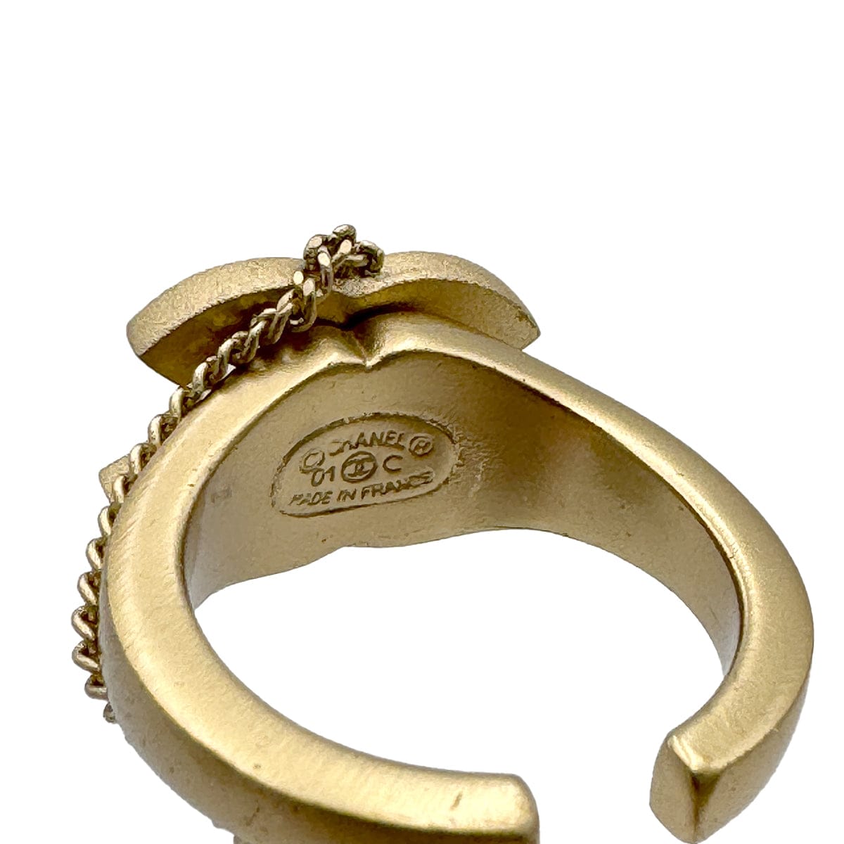 Luxury Promise Japan CHANEL BANGLE BRACELET RING SET COCOMARK LOGO RHINESTONE GOLD ACCESSORY 01C 90307920