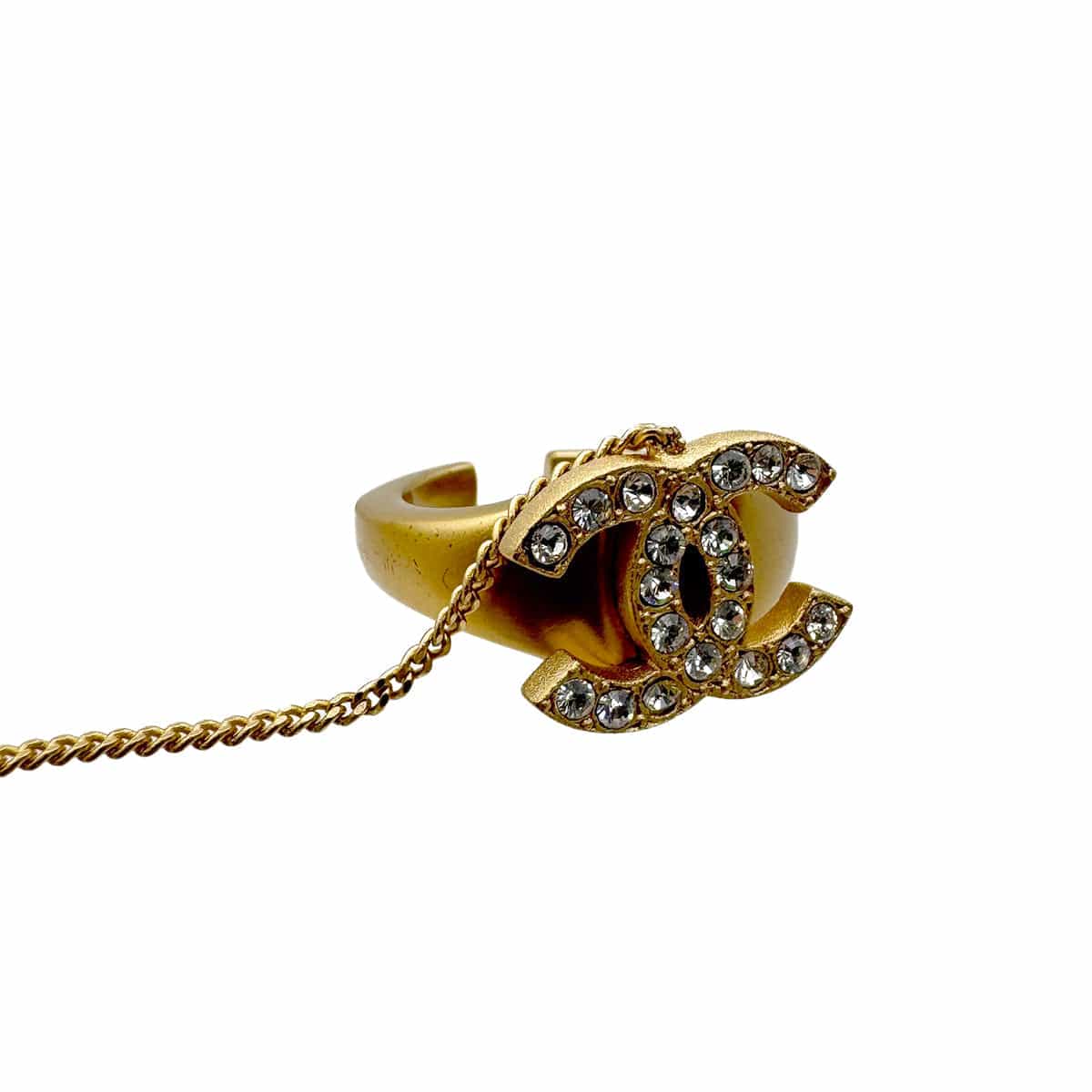 Luxury Promise Japan CHANEL BANGLE BRACELET RING SET COCOMARK LOGO RHINESTONE GOLD ACCESSORY 01C 90307920